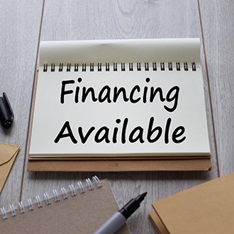 financing available written on tablet