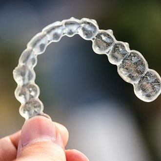 Closeup of Invisalign tray